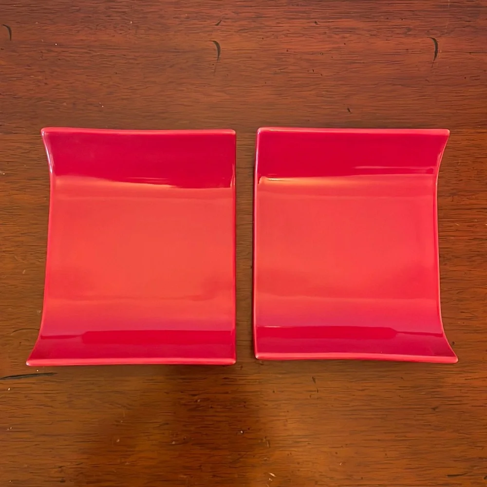 NWT Crate & Barrel Red Small Sushi Plate - Set of 2